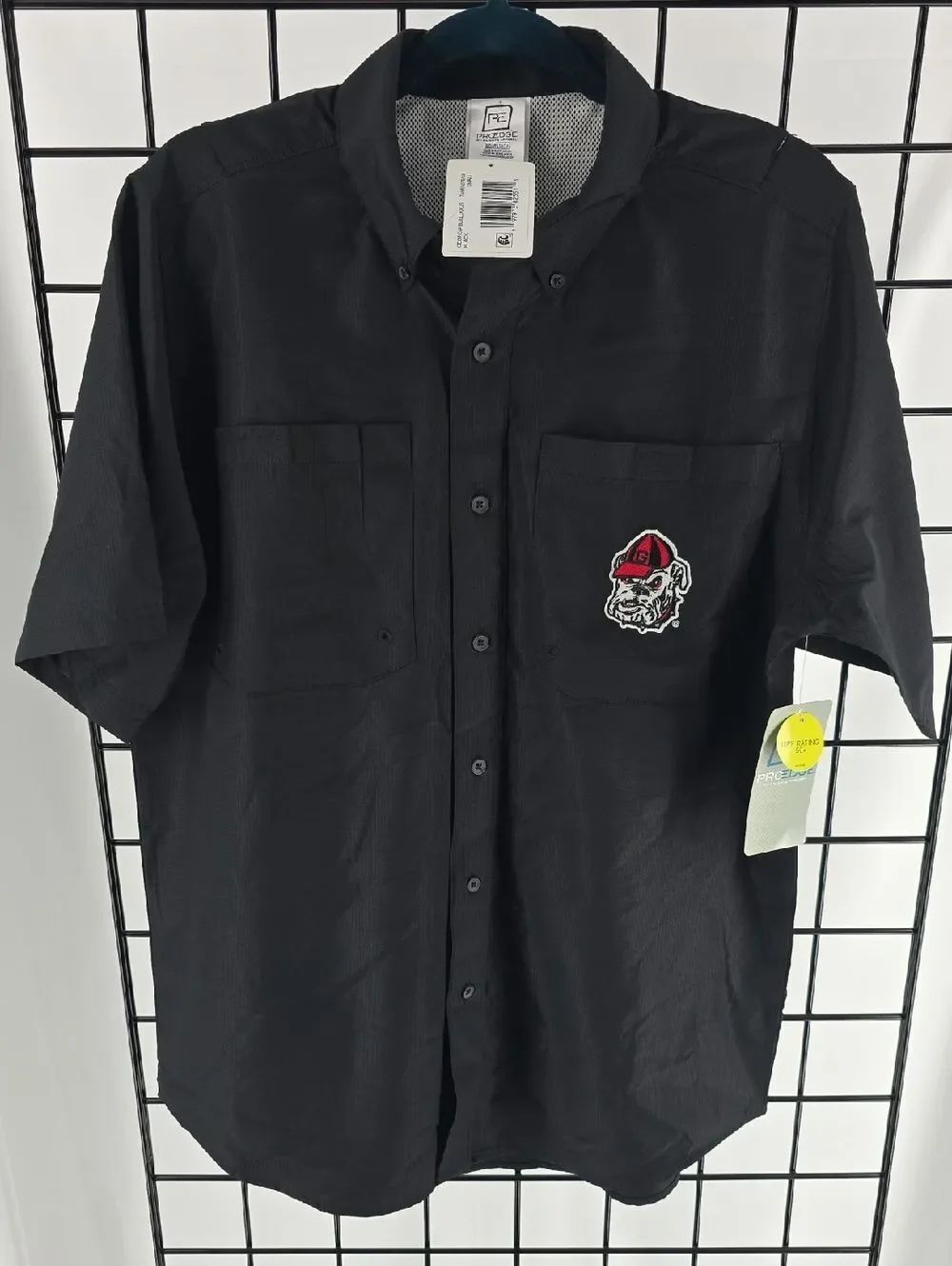 Georgia Bulldogs ProEdge Black Short-Sleeve Button-Down Shirt